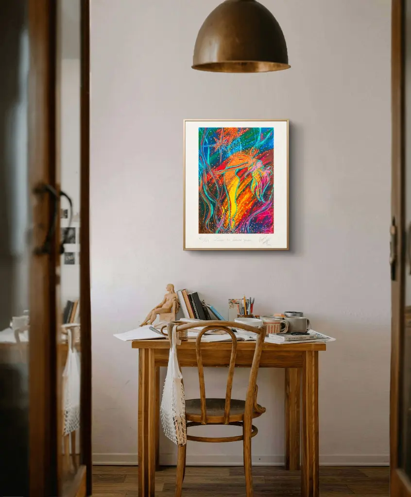 Laisse ta lumière passer - Vibrante Sauvage - Peinture énergétique - fond bureau artiste.webp